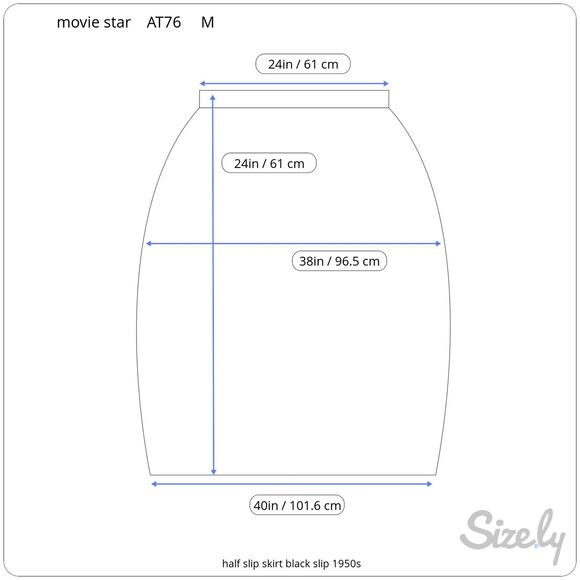 half slip skirt black slip 1950s - Picture 3 of 9